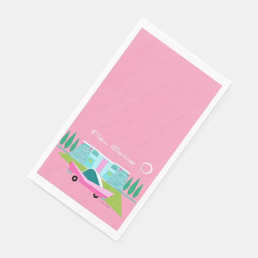 Retro Pink Palm Springs Paper Napkin Serviette (Ecke)