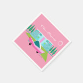 Retro Pink Palm Springs Paper Napkin Serviette (Ecke)