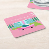 Retro Pink Palm Springs Paper Untersetzer (angewinkelt)