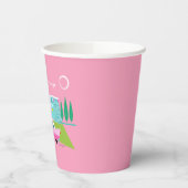 Retro Pink Palm Springs Papiertasse Pappbecher (Links)