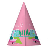 Retro Pink Palm Springs Party Hat Partyhütchen (Rückseite)