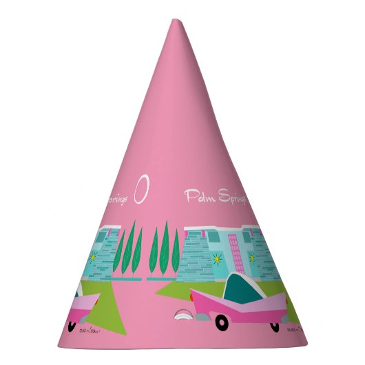 Retro Pink Palm Springs Party Hat Partyhütchen (Rechts)