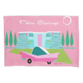 Retro Pink Palm Springs Pillowcase Kissenbezug (Vorderseite)