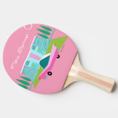 Retro Pink Palm Springs Ping Pong Paddle Tischtennis Schläger (Seitenansicht)