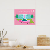 Retro Pink Palm Springs Poster (Küche)