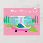 Retro Pink Palm Springs Postkarte (Vorderseite)
