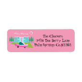 Retro Pink Palm Springs Return Address Label (Vorne)