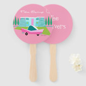 Retro Pink Palm Springs Set of Fans Fächer (Vorne und Hinten)