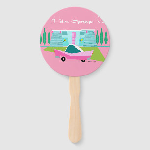 Retro Pink Palm Springs Set of Fans Fächer