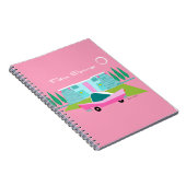 Retro Pink Palm Springs Spiral Foto Notebook Notizblock (Rechte Seite)