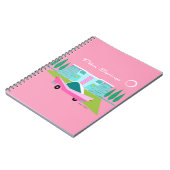 Retro Pink Palm Springs Spiral Foto Notebook Notizblock (Linke Seite)