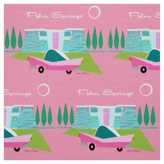 Retro Pink Palm Springs Stoff (Muster)