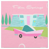 Retro Pink Palm Springs Stoff (Nahaufnahme)