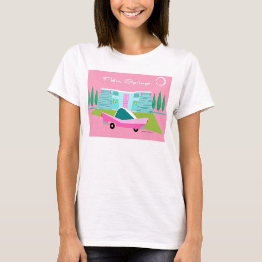 Retro Pink Palm Springs T - Shirt (Vorderseite)