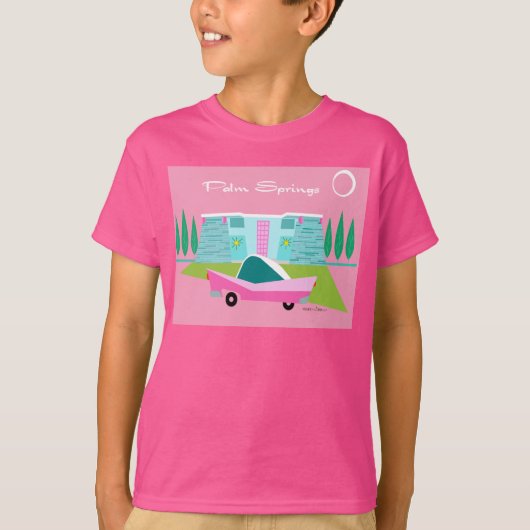Retro Pink Palm Springs T - Shirt (Vorderseite)