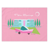 Retro Pink Palm Springs Tableclout Tischdecke (Vorderseite (Horizontal))