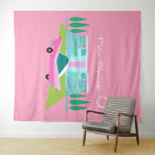 Retro Pink Palm Springs Tapestry Wandteppich (Beispiel (Horizontal))