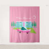 Retro Pink Palm Springs Tapestry Wandteppich (Vorderseite)