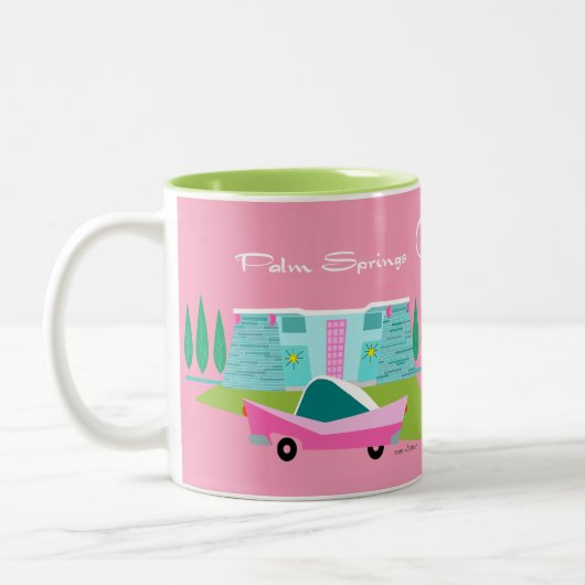 Retro Pink Palm Springs Tasse (Links)