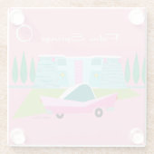 Retro Pink Palm Springs Untersetzer (Rückseite)