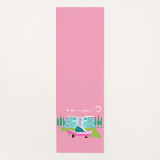 Retro Pink Palm Springs Yoga Mat Yogamatte (Vorderseite)