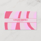 Retro Pink Pastel 70s Boho Groovy Girly Trendy Bus Visitenkarte (Vorderseite)