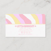 Retro Pink Pastel 70s Boho Groovy Girly Trendy  Visitenkarte (Rückseite)