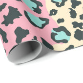Retro Pink Pastel Leopard Spots Geschenkpapier (Rolleneckpunkt)