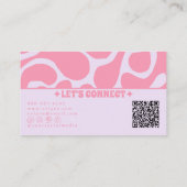 Retro Pink Pastel QR Code 70s Groovy Girly Trendy Visitenkarte (Rückseite)