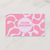 Retro Pink Pastel QR Code 70s Groovy Girly Trendy Visitenkarte (Vorderseite)