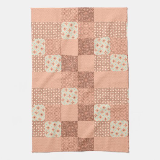 Retro Pink Patchwork Geschirrtuch (Vertikal)