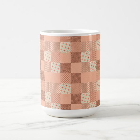 Retro Pink Patchwork Kaffeetasse (Mittel)