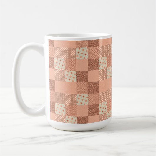 Retro Pink Patchwork Kaffeetasse (Links)