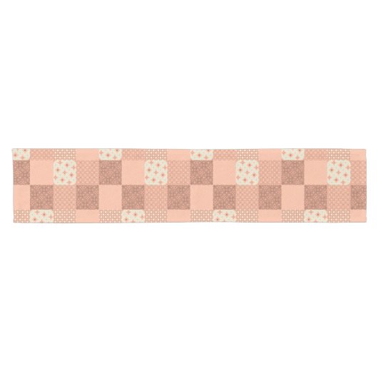 Retro Pink Patchwork Kurzer Tischläufer (Horizontal)