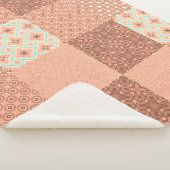 Retro Pink Patchwork Sherpadecke (3/4)