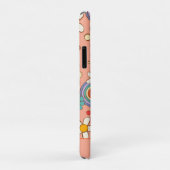 Retro Pink Peach Orange Groovy Floral Trendy Case-Mate iPhone Hülle (Hinten/Rechts)