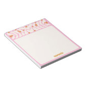 Retro Pink Personalisiert Notepad Notizblock (angewinkelt)
