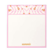 Retro Pink Personalisiert Notepad Notizblock (Vorderseite)