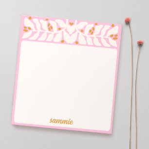 Retro Pink Personalisiert Notepad Notizblock
