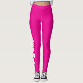 Retro Pink Personalisiert Yoga & Pilates Leggings (Vorderseite)