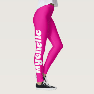 Retro Pink Personalisiert Yoga & Pilates Leggings