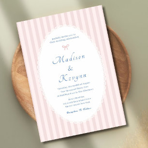Retro Pink Personalisierte Hochzeit  Einladung
