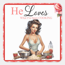 Retro Pink Pinup Junggeselinnen-Abschied Quadratischer Aufkleber