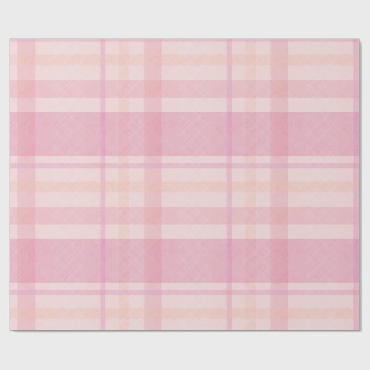 Retro Pink Plaid Whimsical Holiday Geschenkpapier (Flach)