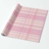 Retro Pink Plaid Whimsical Holiday  Geschenkpapier (Ungerollt)