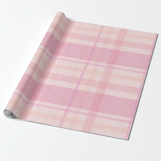 Retro Pink Plaid Whimsical Holiday Geschenkpapier (Ungerollt)