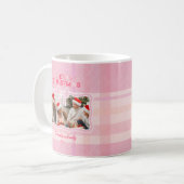 Retro Pink Plaid Whimsical Holiday  Kaffeetasse (Vorderseite Links)