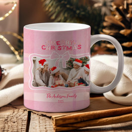 Retro Pink Plaid Whimsical Holiday  Kaffeetasse