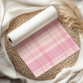 Retro Pink Plaid Whimsical Holiday Seidenpapier