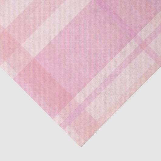 Retro Pink Plaid Whimsical Holiday Seidenpapier (Detail)